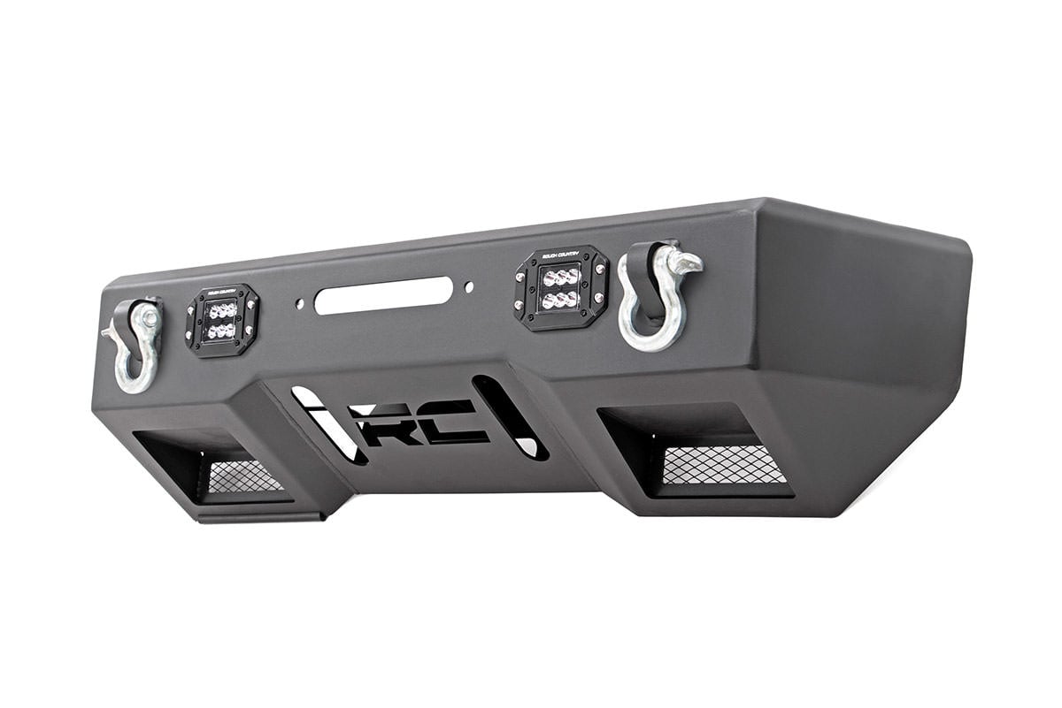 Jeep Gladiator Front Bumper - Rough Country - Stubby with LED - Black - '20-'23